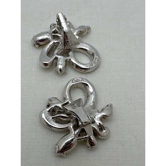 Vintage Timeless Classic ORA Earrings1940s Clip on Cluster Costume Regency - Picture 5 of 10